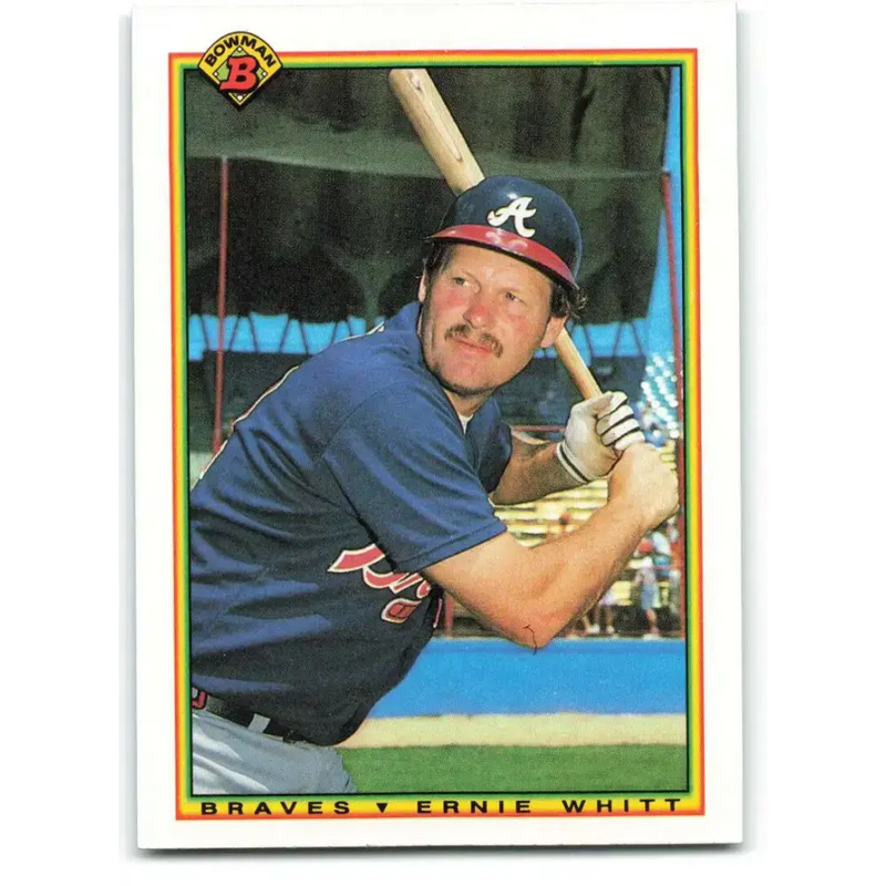 1990 Bowman #16 Ernie Whitt NM-MT Atlanta Braves Baseball Card