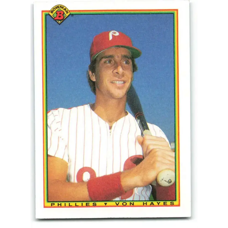 1990 Bowman #160 Von Hayes NM-MT Philadelphia Phillies Baseball Card - Baseball Card Single