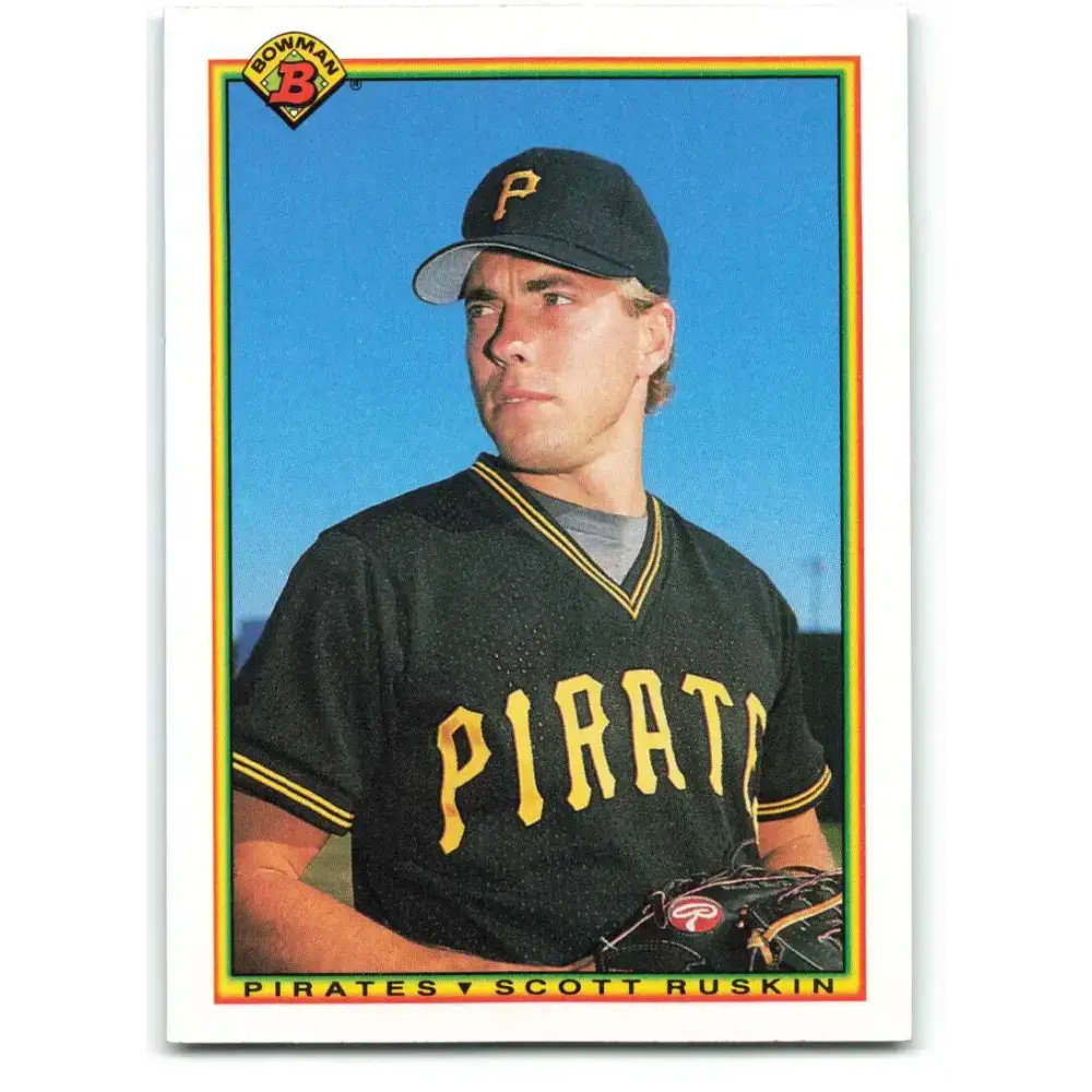 1990 Bowman #167 Scott Ruskin NM-MT RC Rookie Pittsburgh Pirates Baseball Card - Baseball Card Single