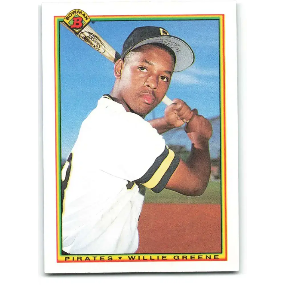 1990 Bowman #173 Willie Greene NM-MT RC Rookie Pittsburgh Pirates Baseball Card - Baseball Card Single