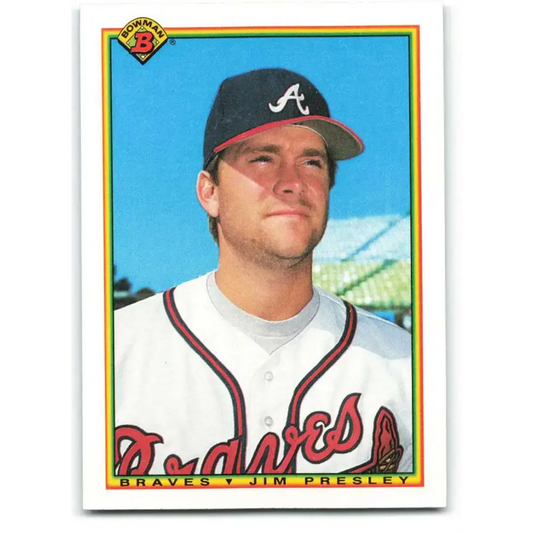 1990 Bowman #18 Jim Presley NM-MT Atlanta Braves Baseball Card