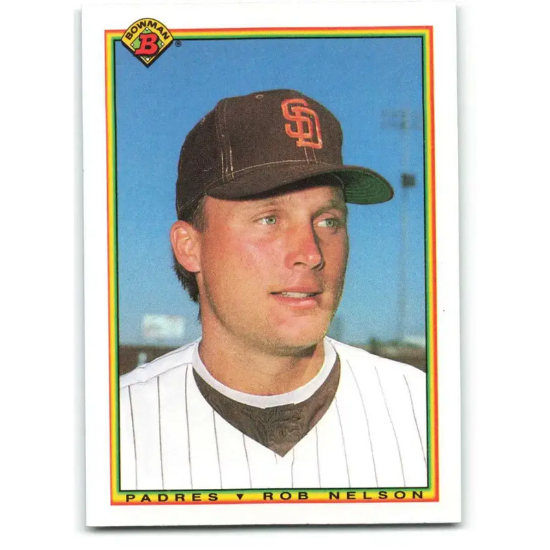 1990 Bowman #213 Rob Nelson NM-MT San Diego Padres Baseball Card - Baseball Card Single