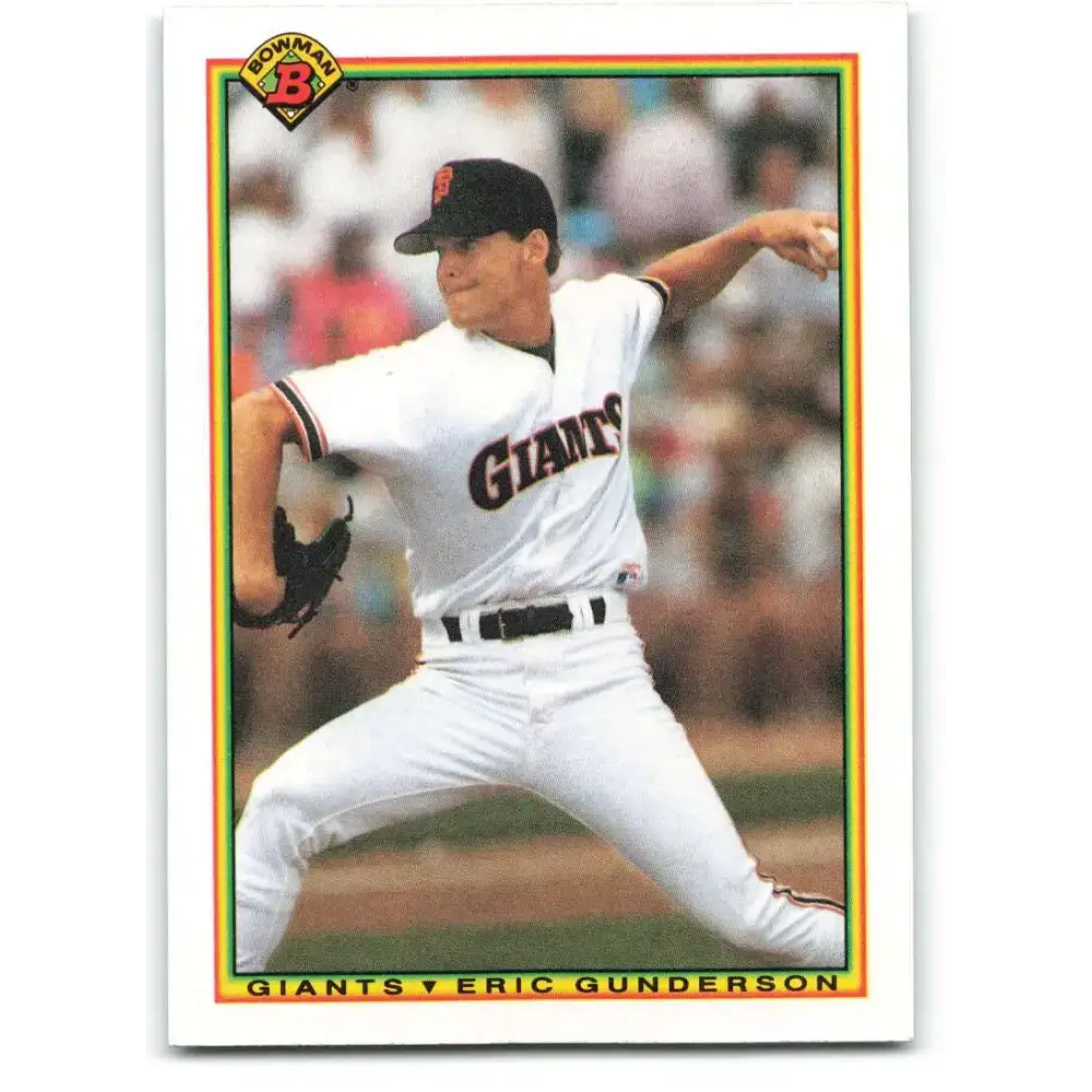 1990 Bowman #225 Eric Gunderson NM-MT RC Rookie San Francisco Giants Baseball Card - Baseball Card Single