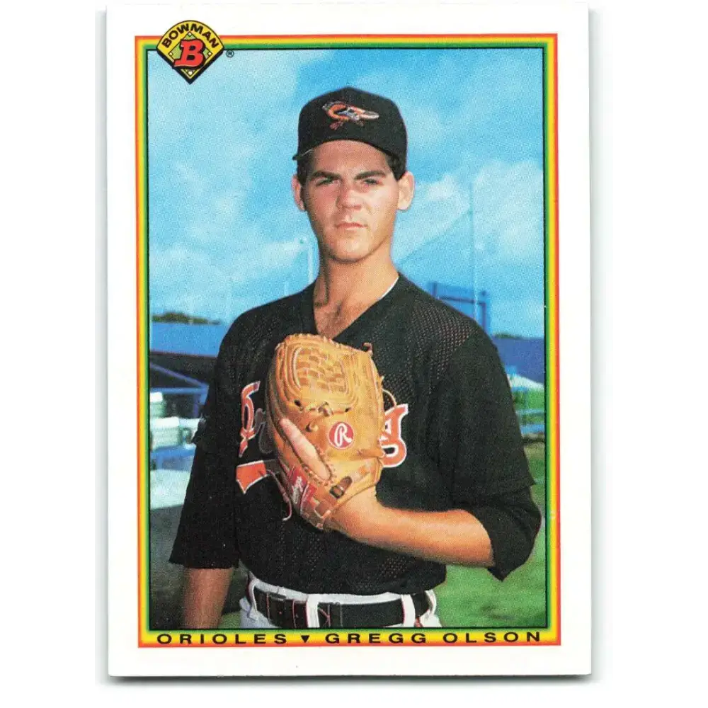 1990 Bowman #249 Gregg Olson NM-MT Baltimore Orioles Baseball Card - Baseball Card Single