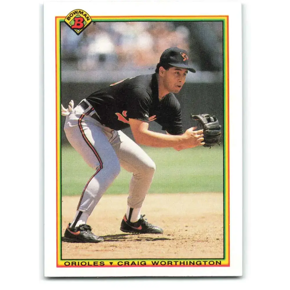 1990 Bowman #253 Craig Worthington NM-MT Baltimore Orioles Baseball Card - Baseball Card Single