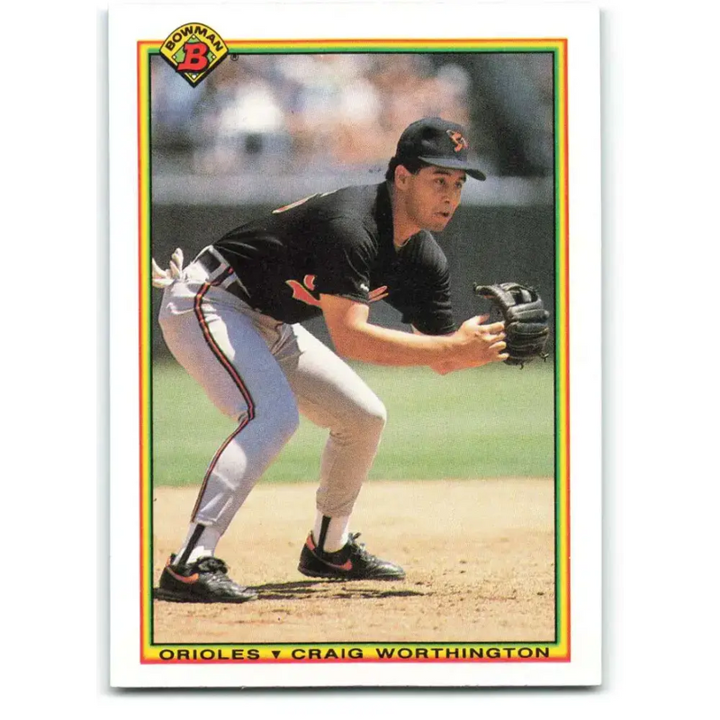 1990 Bowman #253 Craig Worthington NM-MT Baltimore Orioles Baseball Card - Baseball Card Single