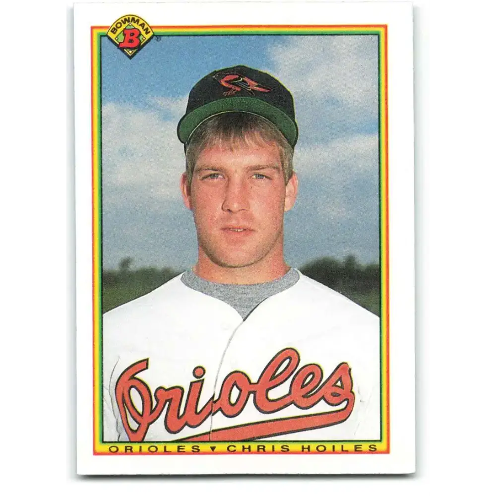 1990 Bowman #259 Chris Hoiles NM-MT RC Rookie Baltimore Orioles Baseball Card - Baseball Card Single