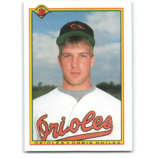1990 Bowman #259 Chris Hoiles NM-MT RC Rookie Baltimore Orioles Baseball Card - Baseball Card Single