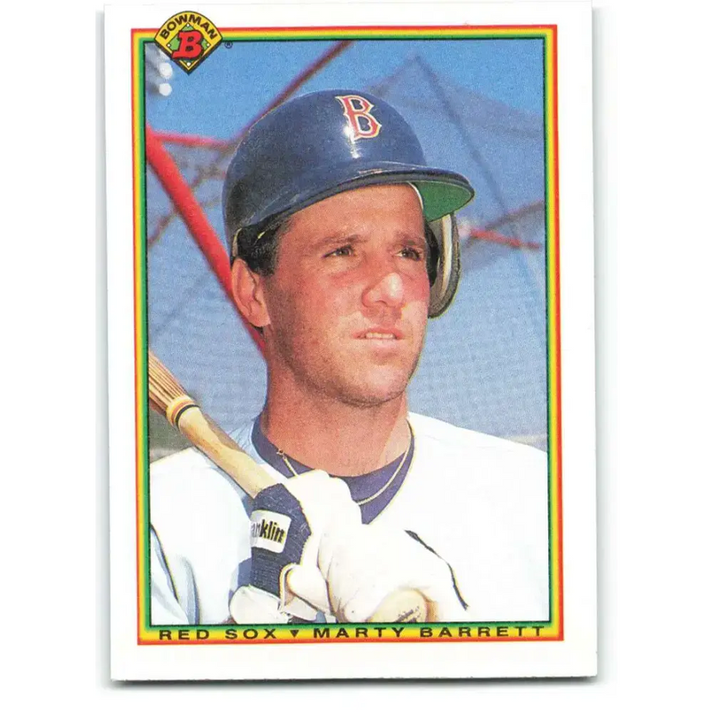 1990 Bowman #282 Marty Barrett NM-MT Boston Red Sox Baseball Card - Baseball Card Single