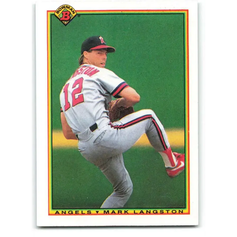 1990 Bowman #284 Mark Langston NM-MT California Angels Baseball Card - Baseball Card Single