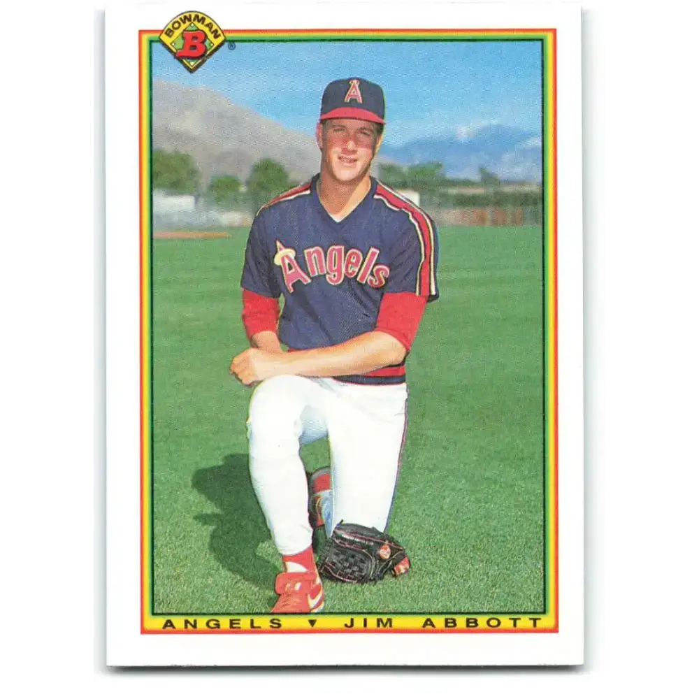 1990 Bowman #288 Jim Abbott NM-MT California Angels Baseball Card - Baseball Card Single