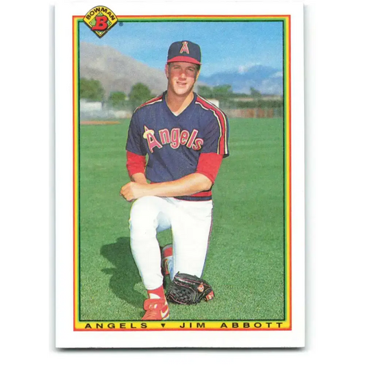1990 Bowman #288 Jim Abbott NM-MT California Angels Baseball Card - Baseball Card Single