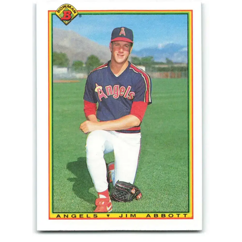 1990 Bowman #288 Jim Abbott NM-MT California Angels Baseball Card - Baseball Card Single