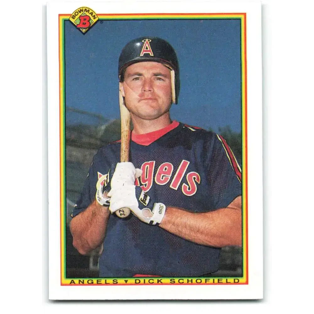 1990 Bowman #291 Dick Schofield NM-MT California Angels Baseball Card - Baseball Card Single