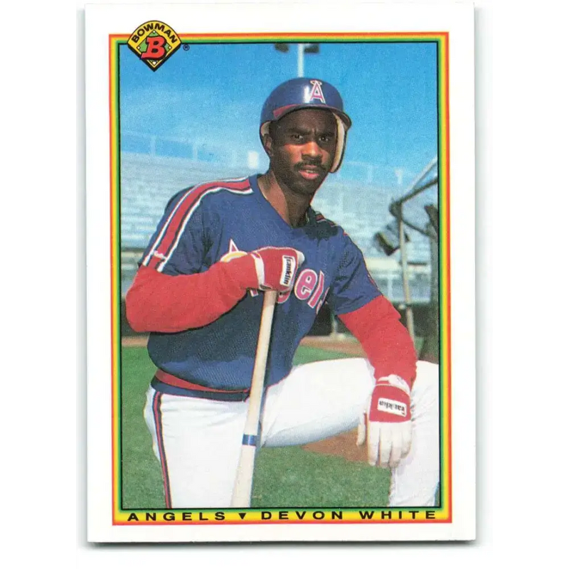 1990 Bowman #292 Devon White NM-MT California Angels Baseball Card - Baseball Card Single