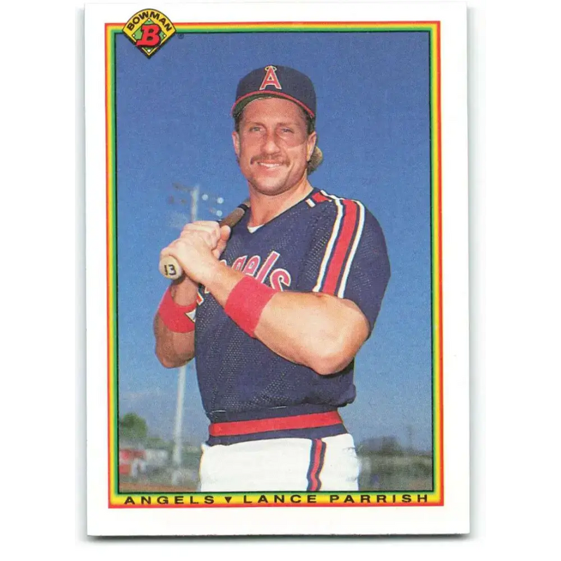 1990 Bowman #295 Lance Parrish NM-MT California Angels Baseball Card - Baseball Card Single