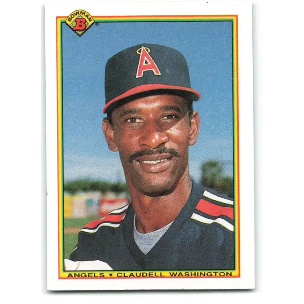 1990 Bowman #297 Claudell Washington NM-MT California Angels Baseball Card - Baseball Card Single