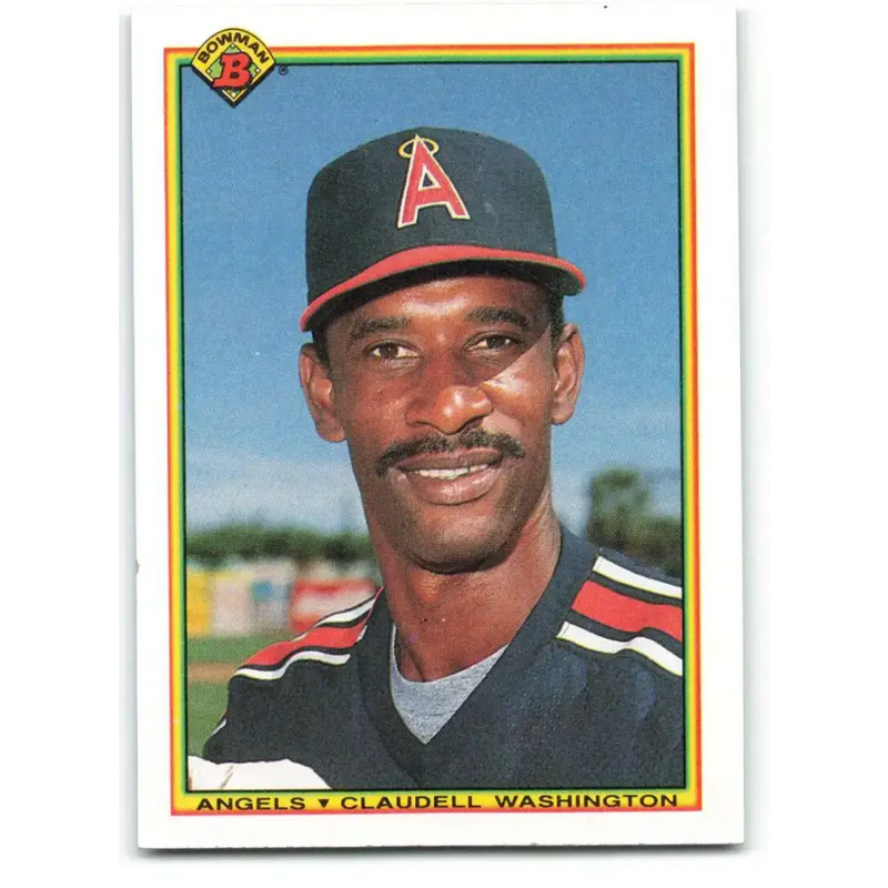1990 Bowman #297 Claudell Washington NM-MT California Angels Baseball Card - Baseball Card Single