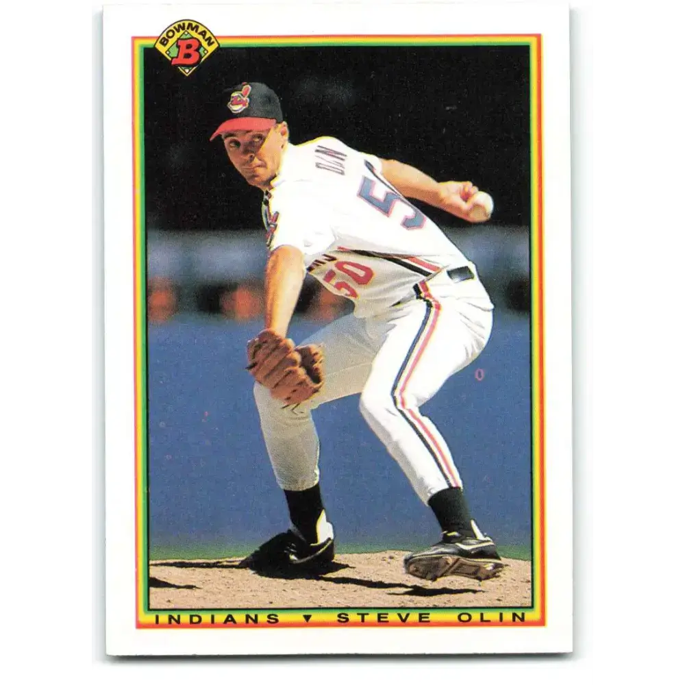 1990 Bowman #326 Steve Olin NM-MT RC Rookie Cleveland Indians Baseball Card - Baseball Card Single