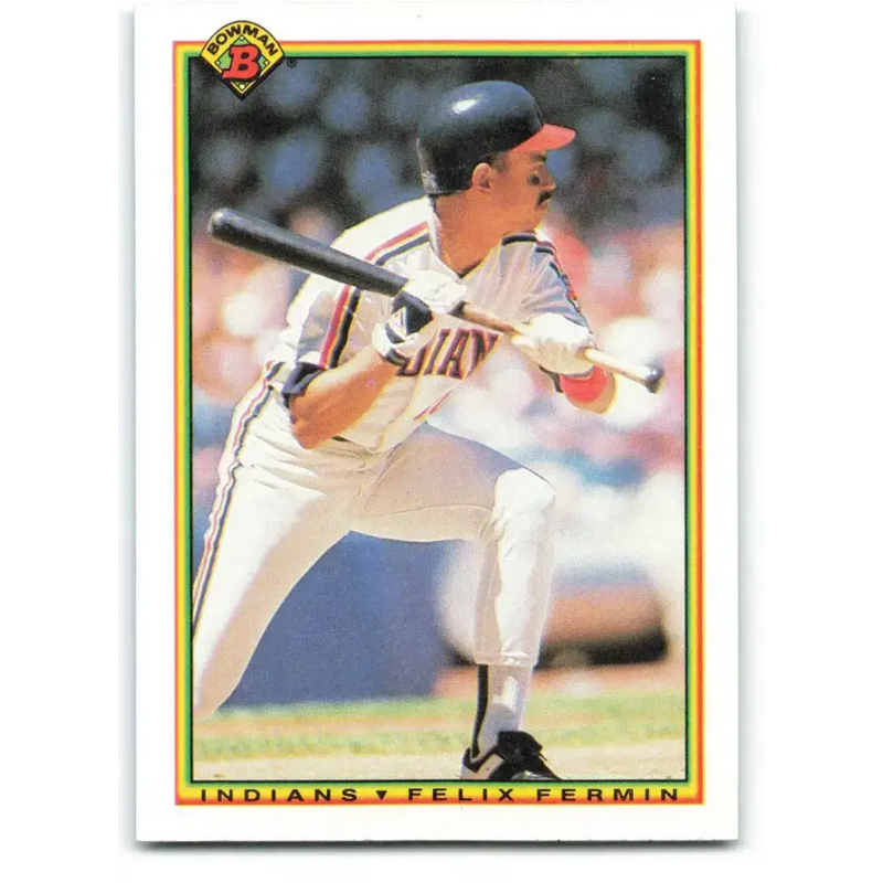 1990 Bowman #334 Felix Fermin NM-MT Cleveland Indians Baseball Card - Baseball Card Single