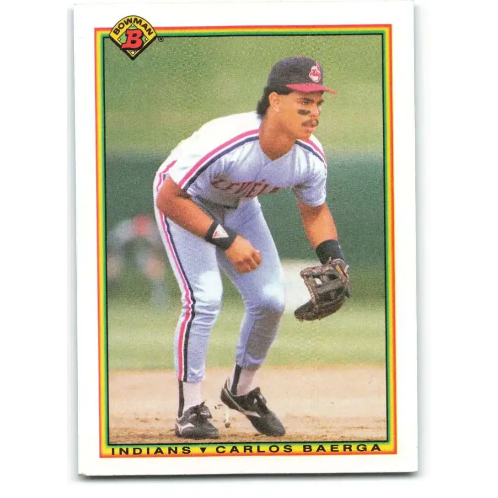 1990 Bowman #339 Carlos Baerga NM-MT RC Rookie Cleveland Indians Baseball Card - Baseball Card Single
