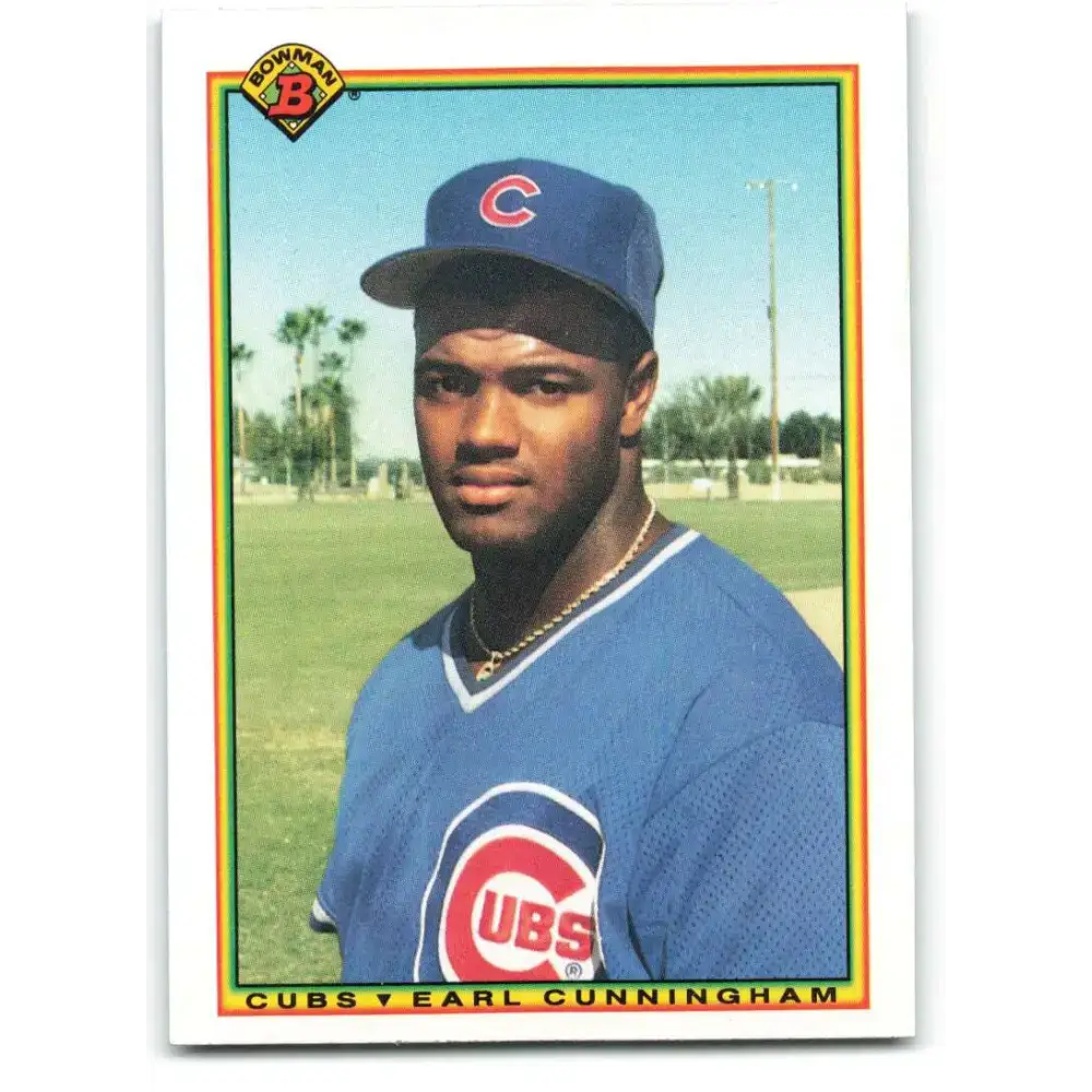 1990 Bowman #34 Earl Cunningham NM-MT RC Rookie Chicago Cubs Baseball Card - Baseball Card Single