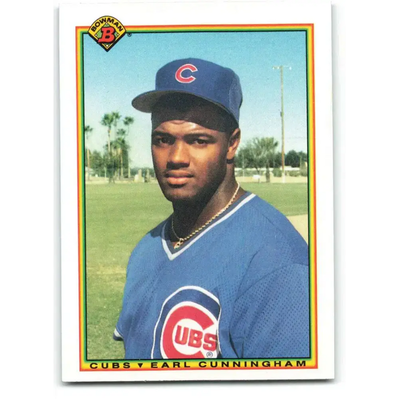 1990 Bowman #34 Earl Cunningham NM-MT RC Rookie Chicago Cubs Baseball Card - Baseball Card Single
