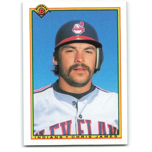 1990 Bowman #340 Chris James NM-MT Cleveland Indians Baseball Card - Baseball Card Single