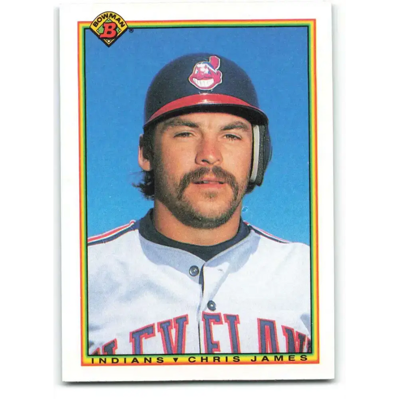 1990 Bowman #340 Chris James NM-MT Cleveland Indians Baseball Card - Baseball Card Single