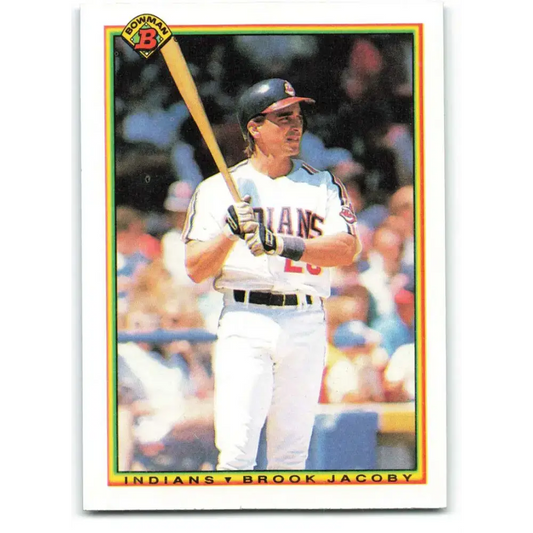 1990 Bowman #341 Brook Jacoby NM-MT Cleveland Indians Baseball Card - Baseball Card Single