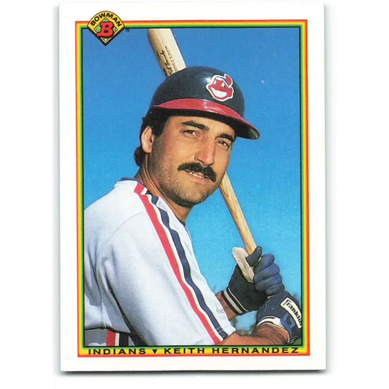 1990 Bowman #342 Keith Hernandez NM-MT Cleveland Indians Baseball Card - Baseball Card Single
