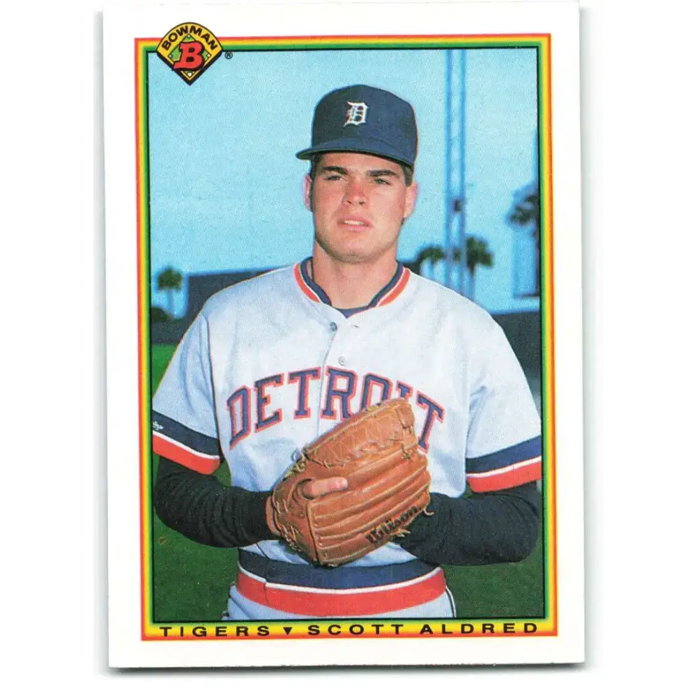 1990 Bowman #344 Scott Aldred NM-MT RC Rookie Detroit Tigers Baseball Card - Baseball Card Single
