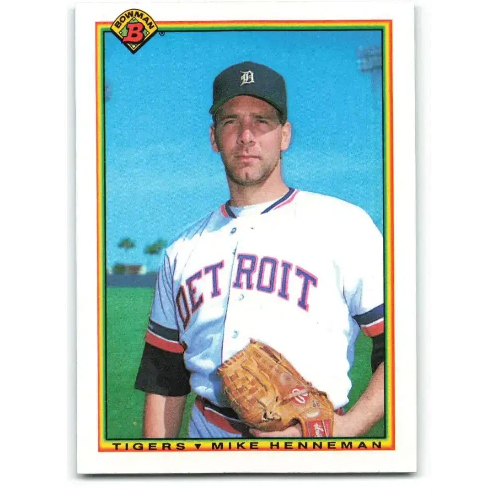 1990 Bowman #345 Mike Henneman NM-MT Detroit Tigers Baseball Card