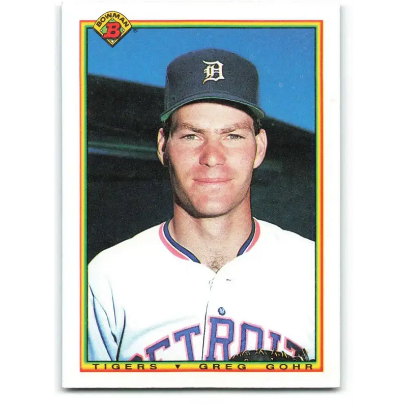 1990 Bowman #347 Greg Gohr NM-MT RC Rookie Detroit Tigers Baseball Card - Baseball Card Single