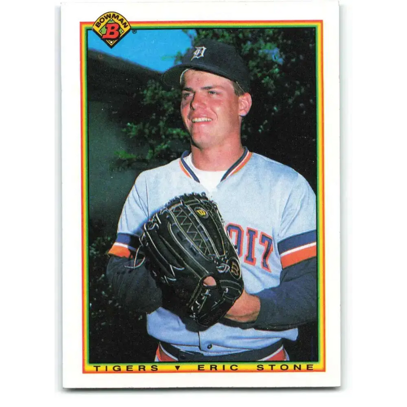 1990 Bowman #348 Eric Stone NM-MT RC Rookie Detroit Tigers Baseball Card - Baseball Card Single