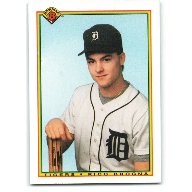 1990 Bowman #351 Rico Brogna NM-MT Detroit Tigers Baseball Card - Baseball Card Single