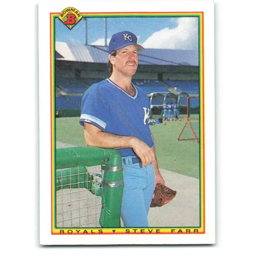 1990 Bowman #366 Steve Farr NM-MT Kansas City Royals Baseball Card - Baseball Card Single