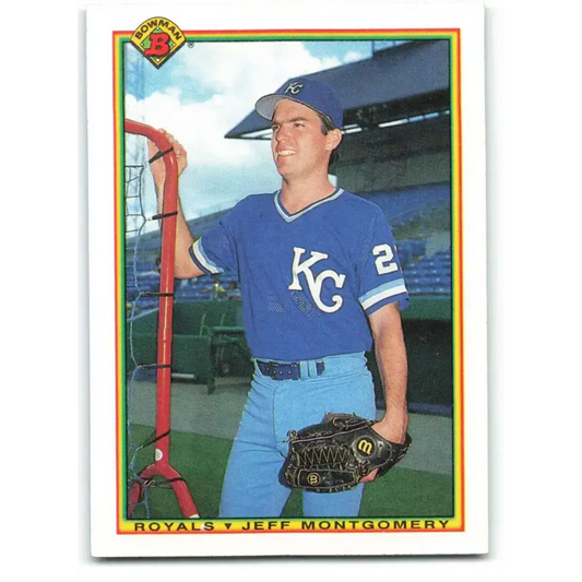 1990 Bowman #370 Jeff Montgomery NM-MT Kansas City Royals Baseball Card - Baseball Card Single