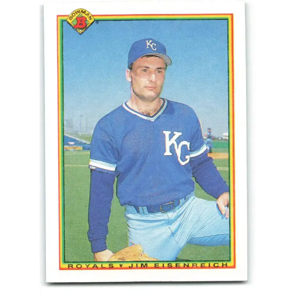 1990 Bowman #374 Jim Eisenreich NM-MT Kansas City Royals Baseball Card - Baseball Card Single