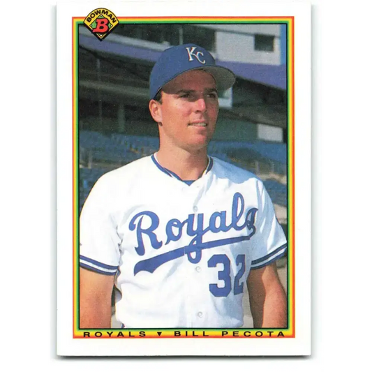 1990 Bowman #377 Bill Pecota NM-MT Kansas City Royals Baseball Card - Baseball Card Single