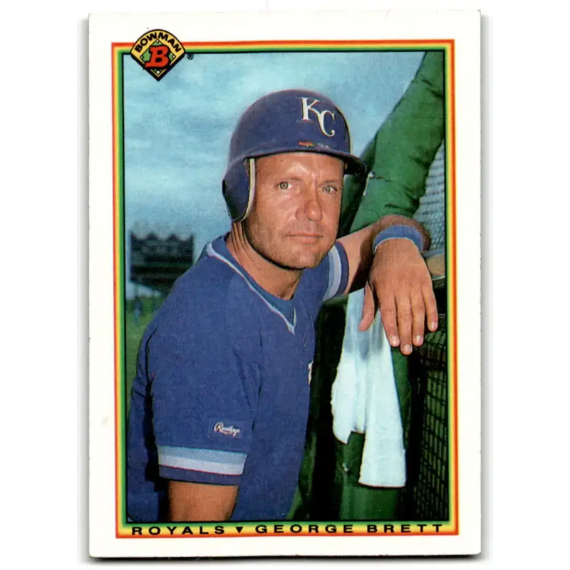 1990 Bowman #382 George Brett NM-MT Kansas City Royals Baseball Card - Baseball Card Single