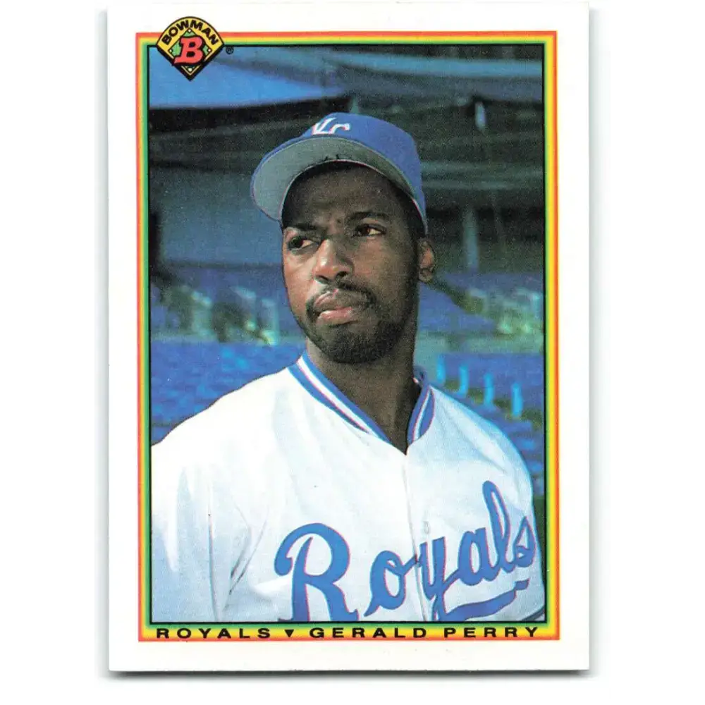 1990 Bowman #383 Gerald Perry NM-MT Kansas City Royals Baseball Card - Baseball Card Single