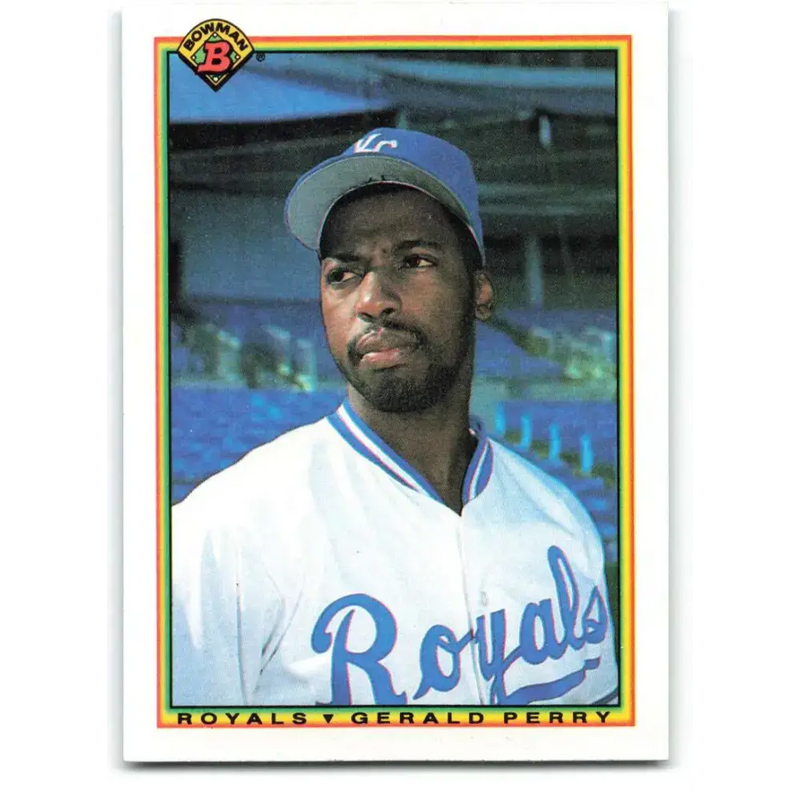 1990 Bowman #383 Gerald Perry NM-MT Kansas City Royals Baseball Card - Baseball Card Single
