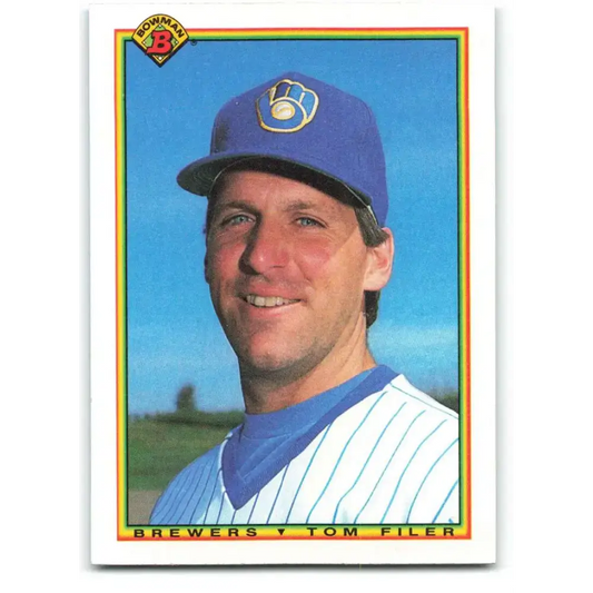 1990 Bowman #385 Tom Filer NM-MT Milwaukee Brewers Baseball Card