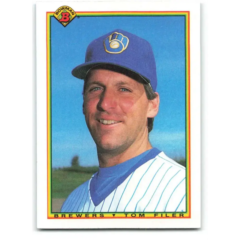 1990 Bowman #385 Tom Filer NM-MT Milwaukee Brewers Baseball Card - Baseball Card Single