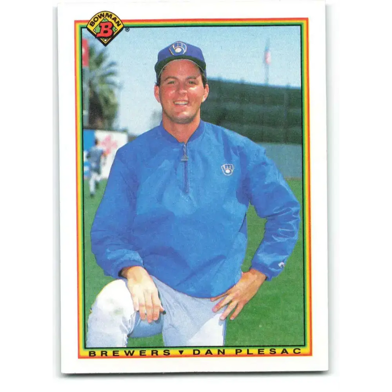 1990 Bowman #386 Dan Plesac NM-MT Milwaukee Brewers Baseball Card - Baseball Card Single
