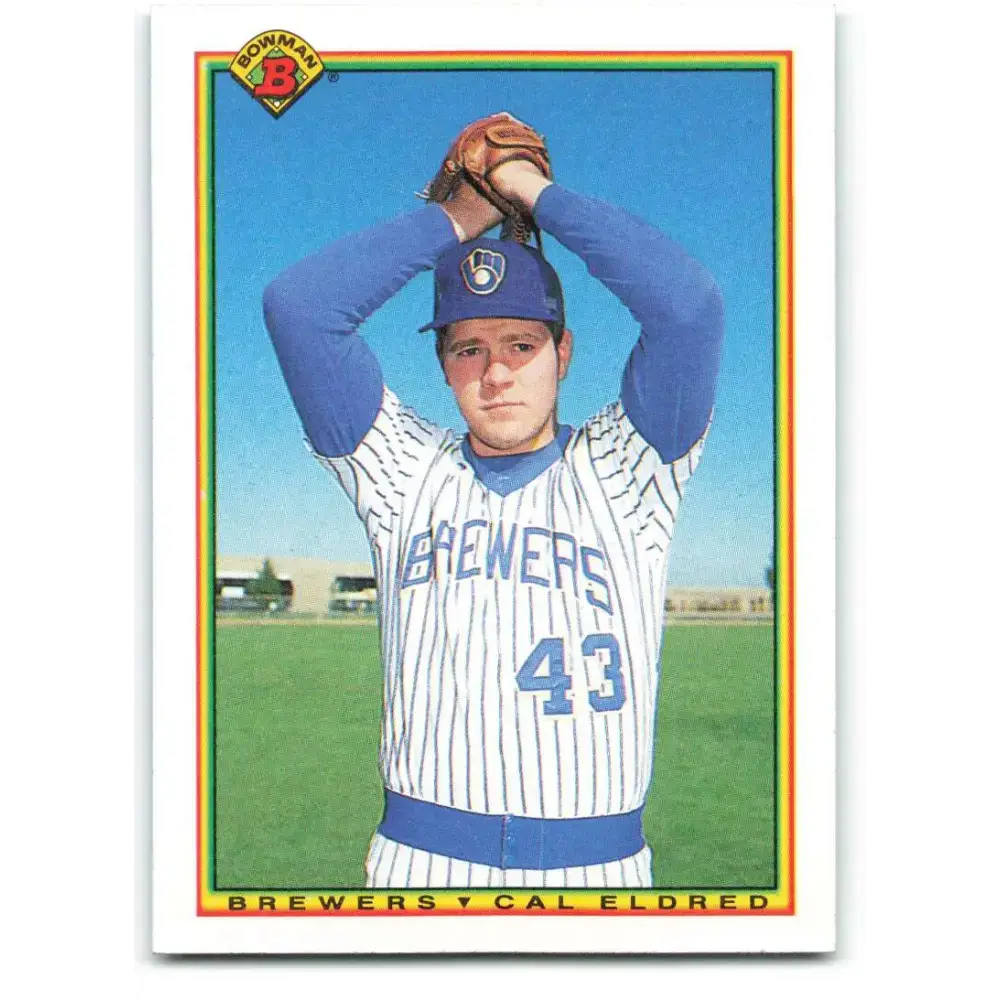 1990 Bowman #387 Cal Eldred NM-MT RC Rookie Milwaukee Brewers Baseball Card - Baseball Card Single