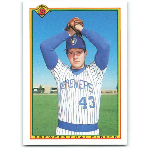 1990 Bowman #387 Cal Eldred NM-MT RC Rookie Milwaukee Brewers Baseball Card