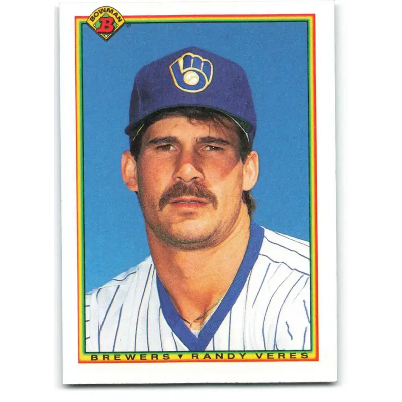 1990 Bowman #390 Randy Veres NM-MT Milwaukee Brewers Baseball Card - Baseball Card Single