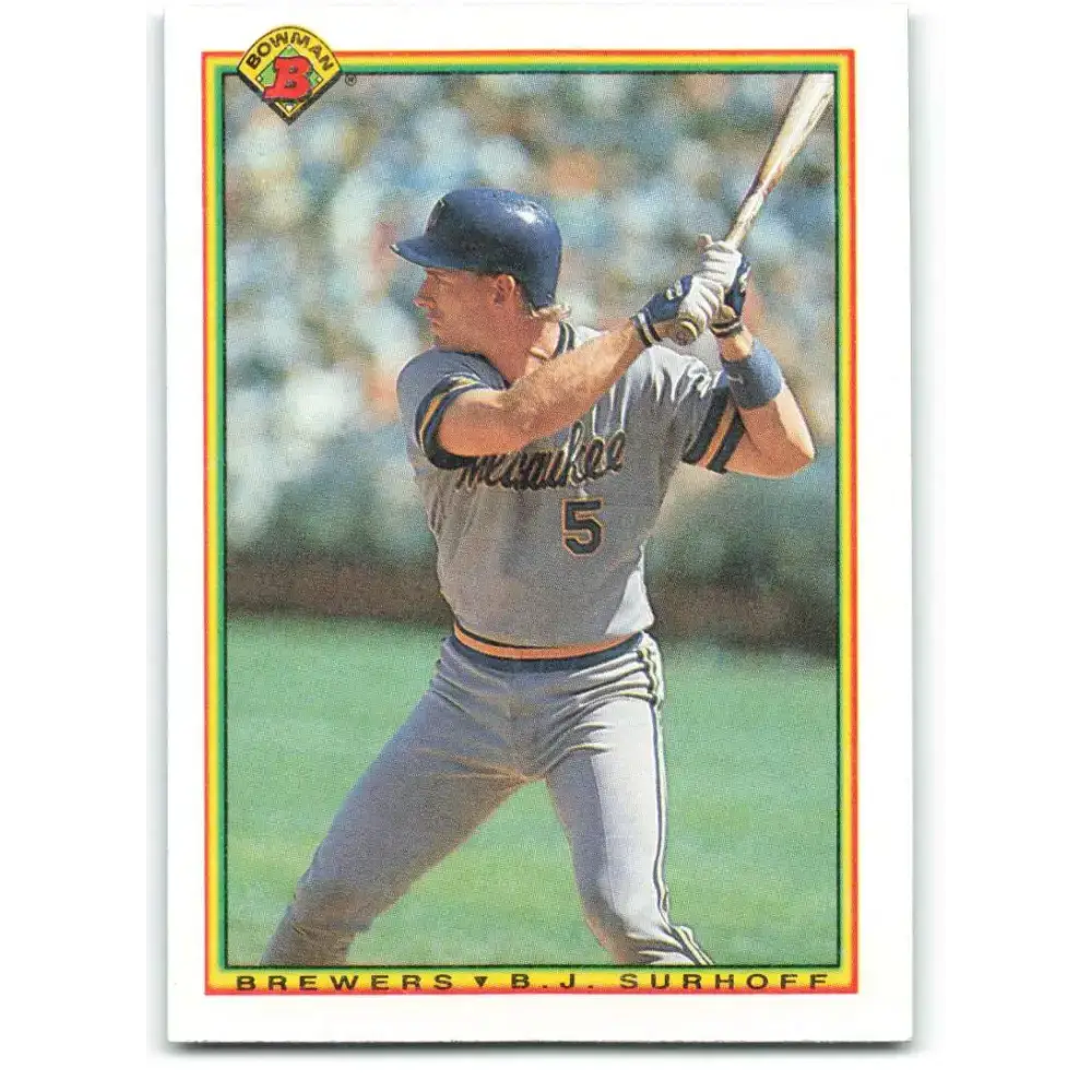 1990 Bowman #393 B.J. Surhoff NM-MT Milwaukee Brewers Baseball Card - Baseball Card Single